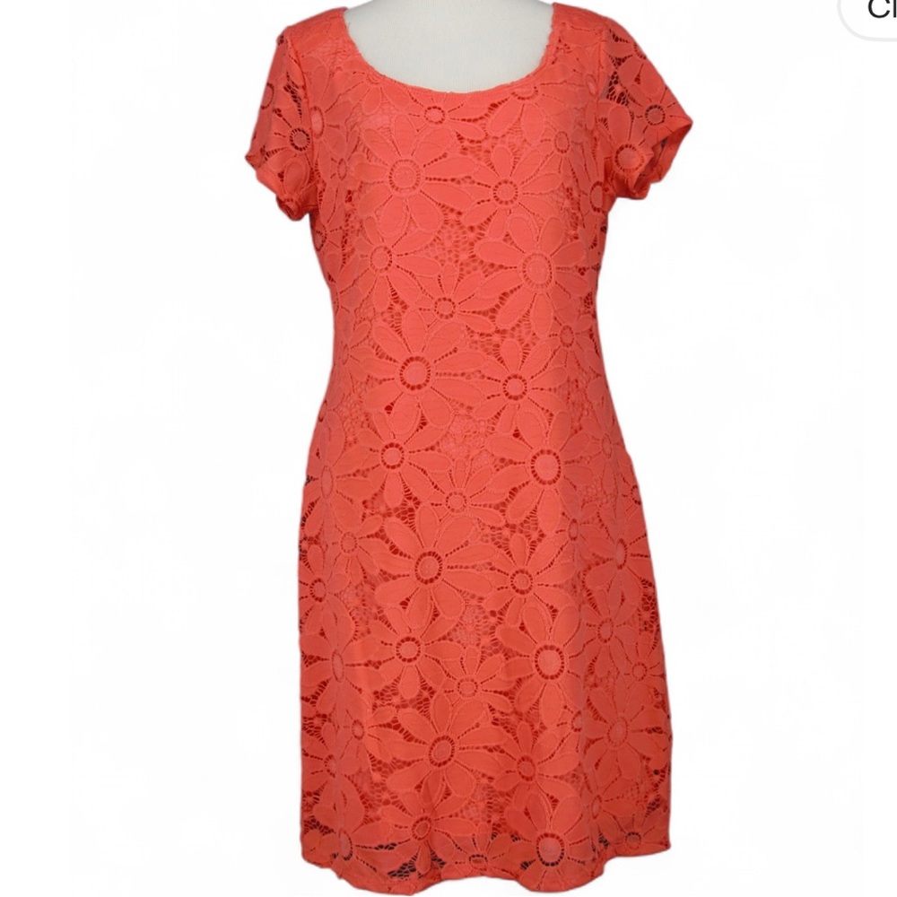 Tiana B. Coral Lace Blouse
